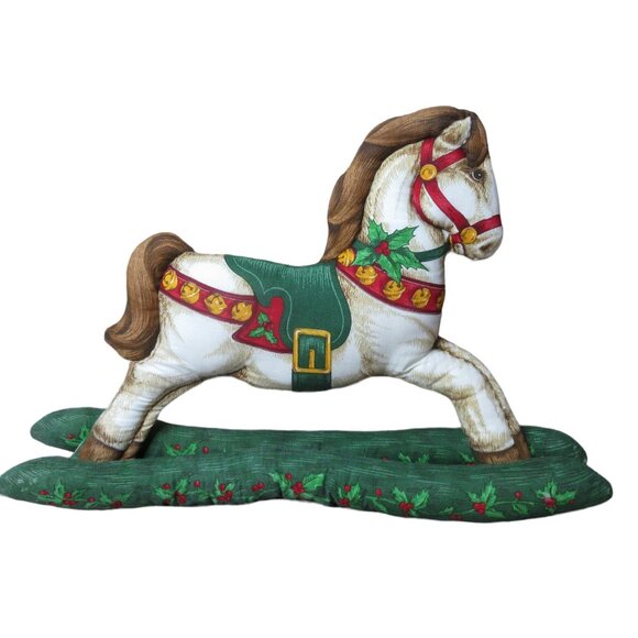 Plush Christmas Rocking Horse - Handmade 18" - Picture 1 of 7
